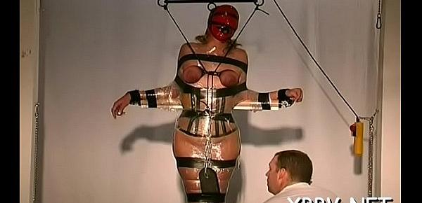  Tied up woman coercive to endure severe bdsm xxx moments